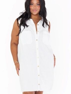 Show Me Your Mumu Shirt Dress Cover Up Button Front Fray Hem Size 1X